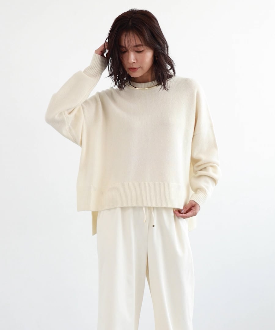 ウォームツイルストレッチワイドパンツ / ハンドウォッシャブル【吸湿