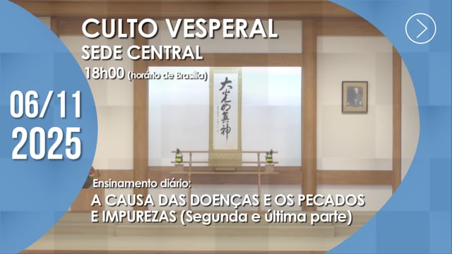Capa do vídeo “Culto Vesperal | Sede Central - 06/11/2025”