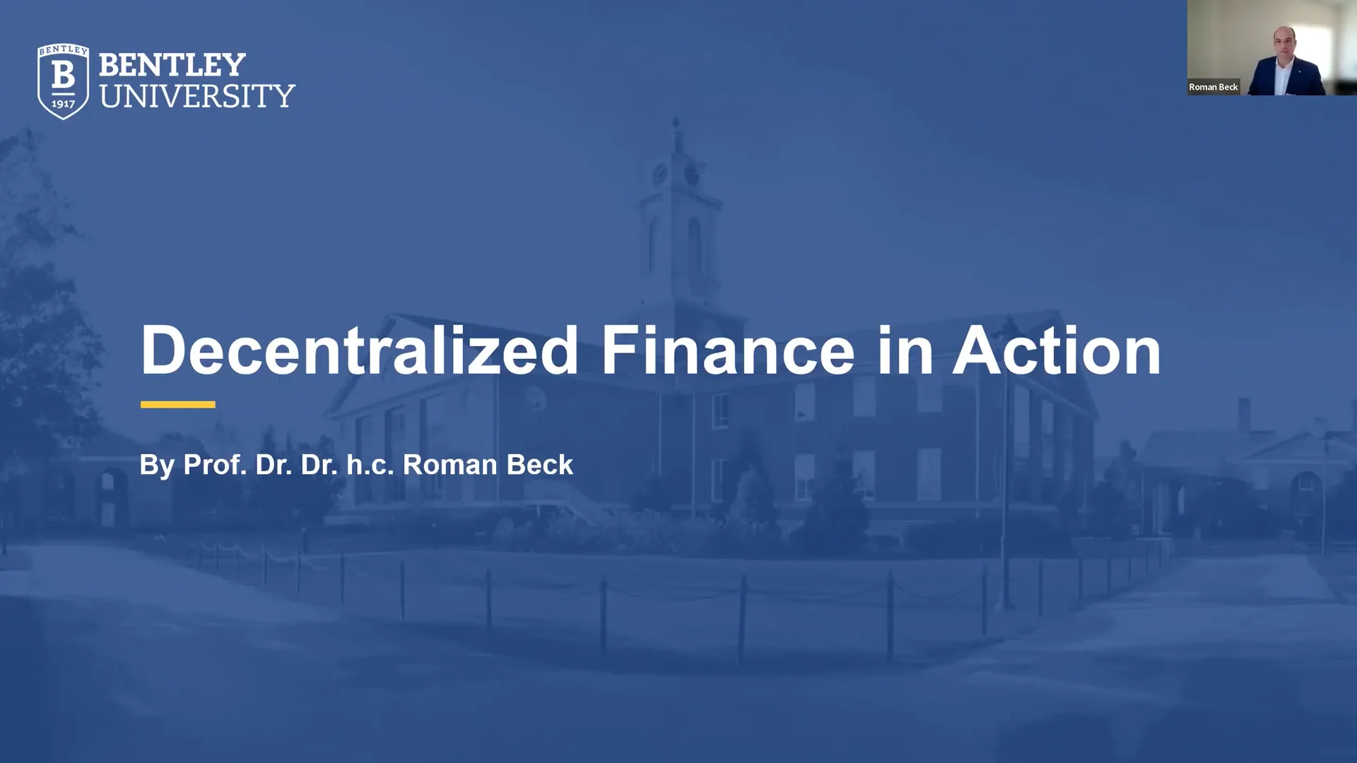 Decentralized Finance and Blockchain Education at Bentley University
