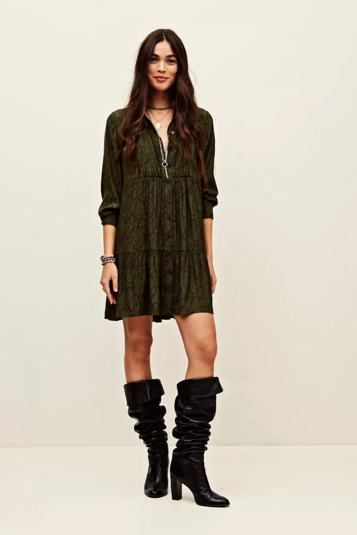green emerald velvet dress Olive Green Collared Sleeveless Utility Bodycon Mini Dress – Cindy Jane  Boutique main image 1