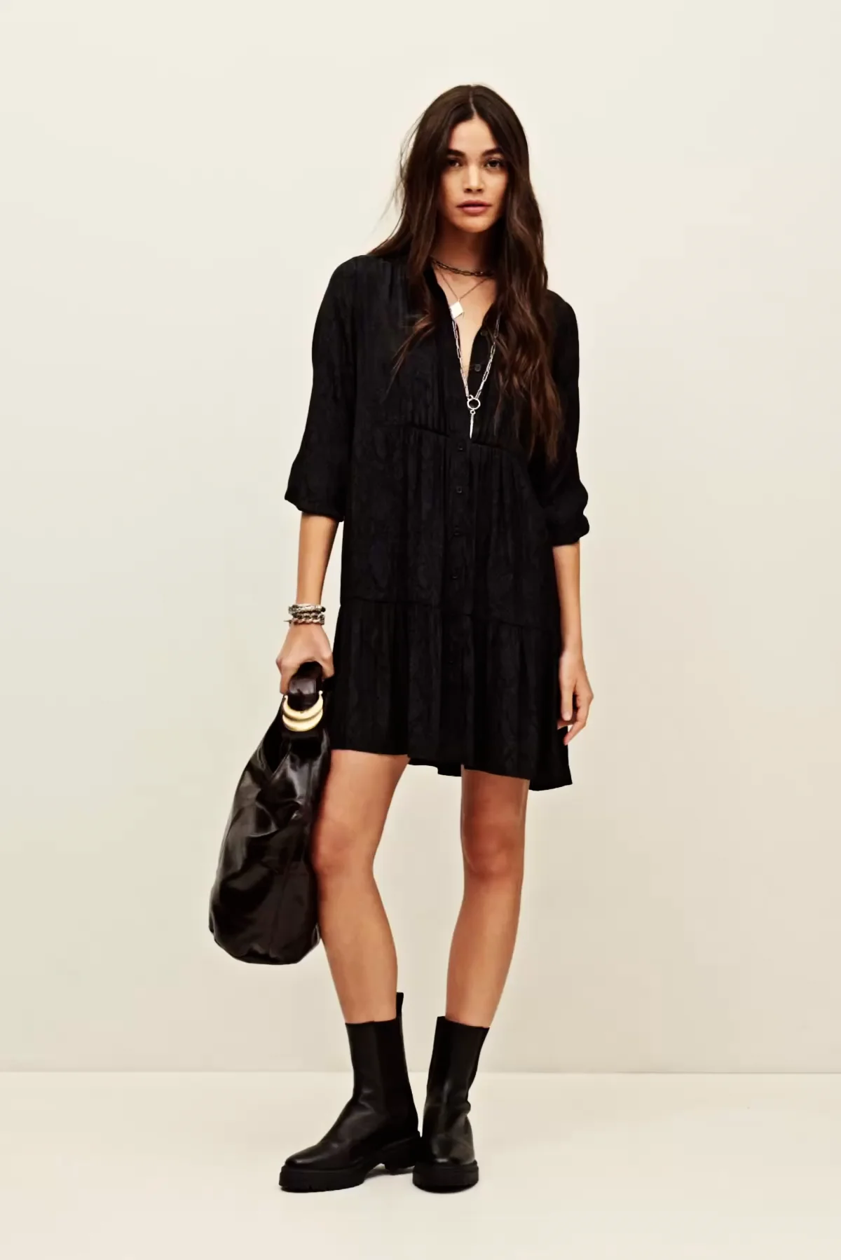 ba&sh Rosyna Mini Shirt Dress - Black