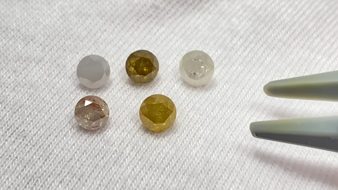 動画】【1点もの】ダイヤモンド ルース ファセットカット 5粒セット NO