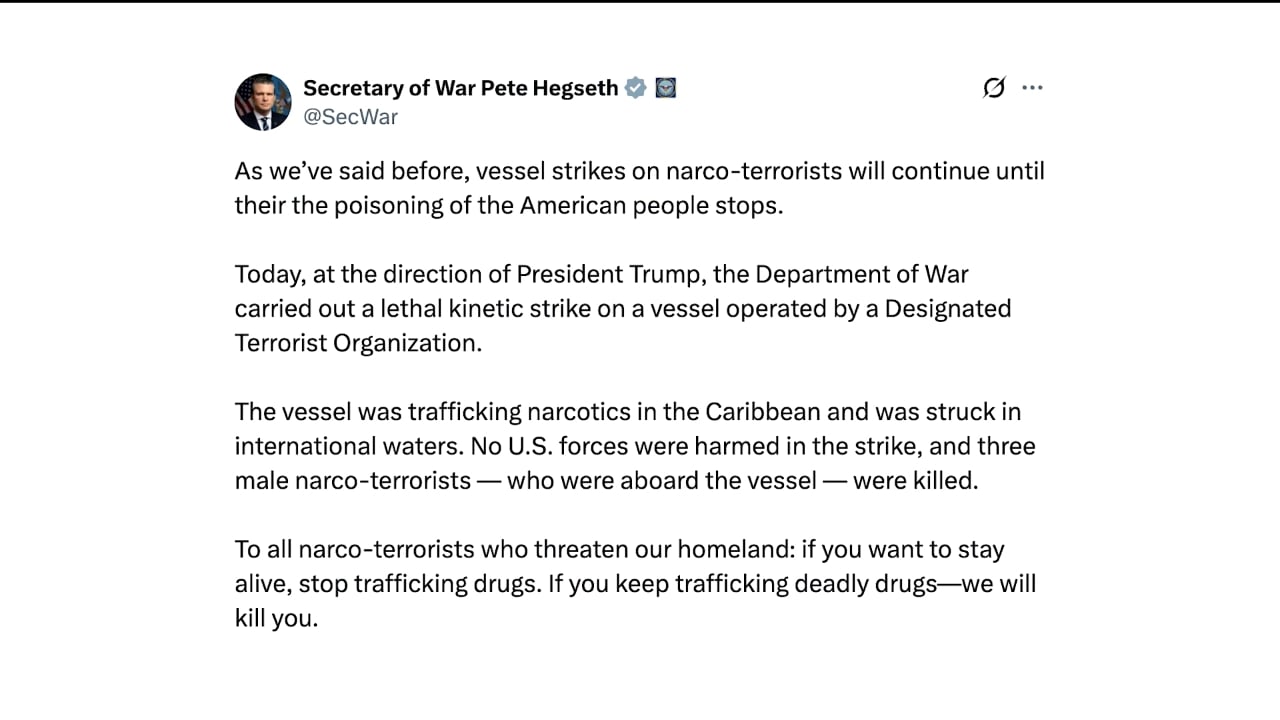 ZDA v Karibih izvedle nov smrtonosen napad