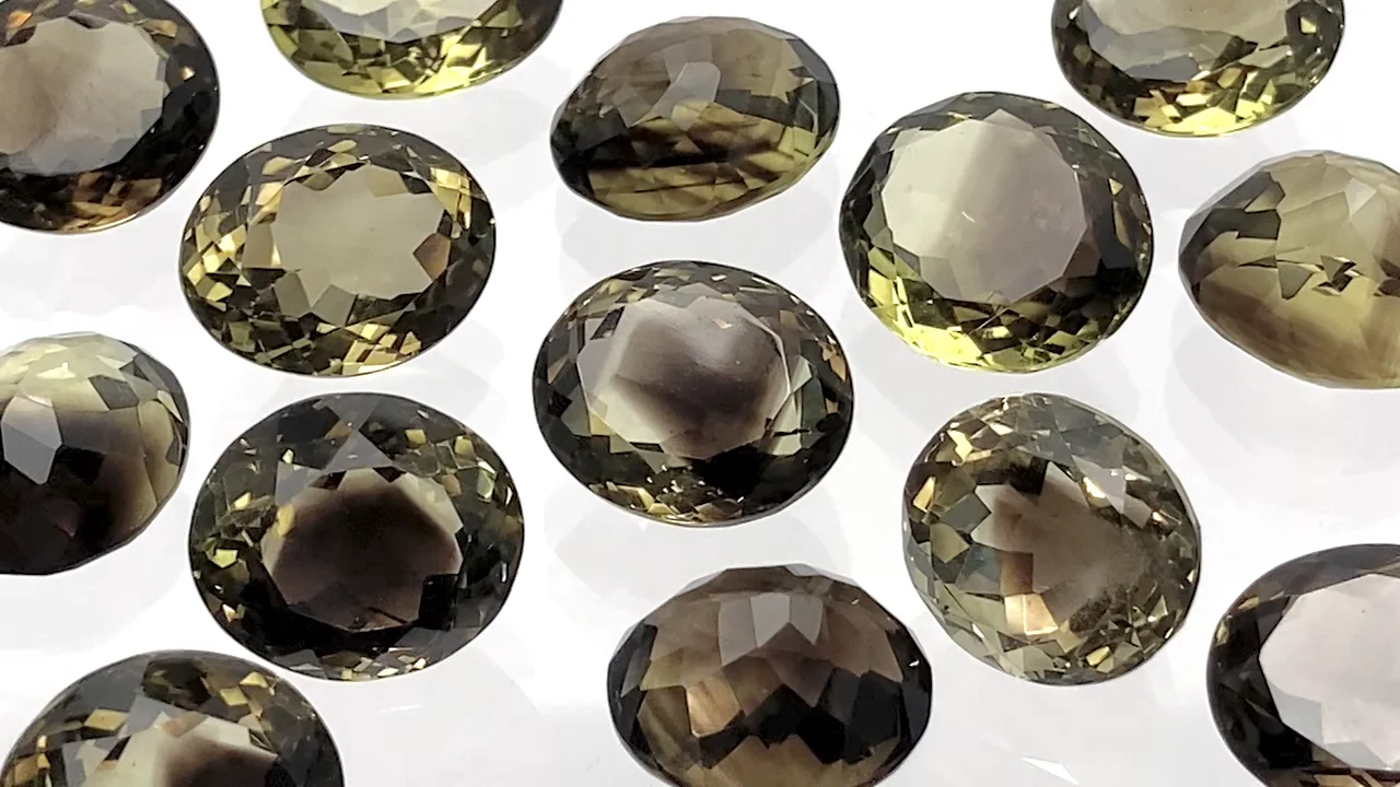 動画】宝石質レモン×スモーキークォーツAAA ルース オーバル