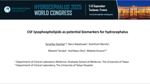 CSF lysophospholipids as potential biomarkers for hydrocephalus-Teruhiko Yoshida