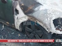 San Benedetto - Paura nella notte: due auto bruciate in via Carso