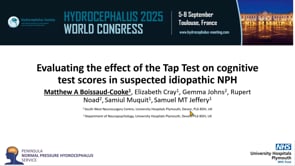 Evaluating the effect of the Tap Test on cognitive test scores in suspected idiopathic NPH-Matthew A Boissaud-Cooke