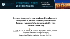 Treatment-responsive changes in positional cerebral compliance in patients with idiopathic Normal Pressure Hydrocephalus demonstrated by non-invasive monitoring-Gianna Fote