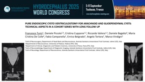 Pure Endoscopic Cysto Ventriculostomy for Arachnoid and Glioependymal Cysts: Technical aspects in a cohort series with long follow up-Francesco Tuniz