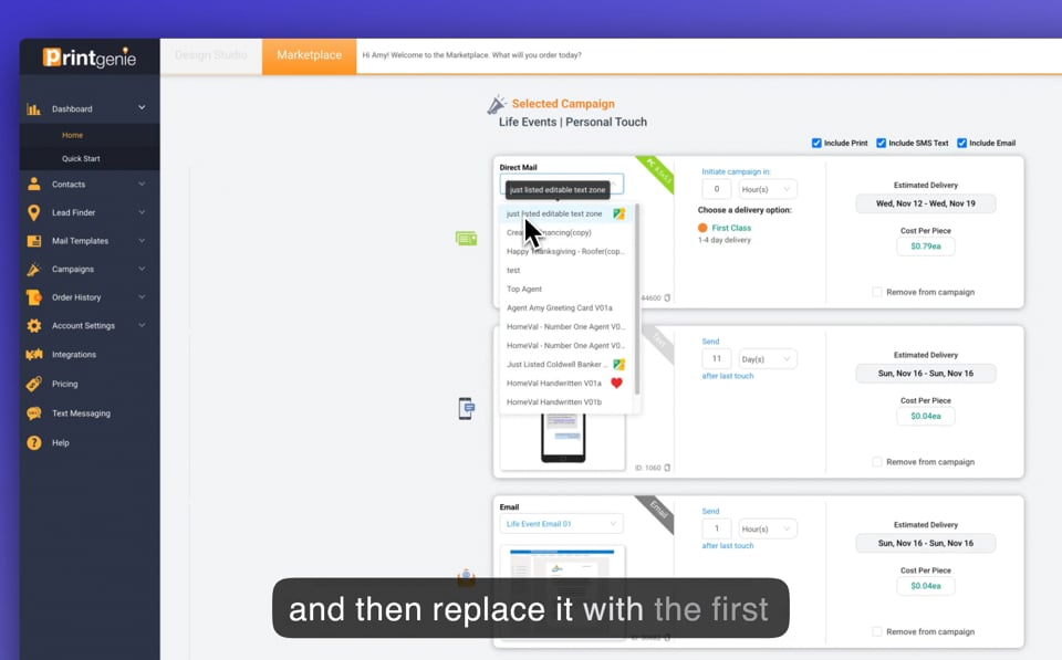 Direct Mail Template Swap In A Campaign