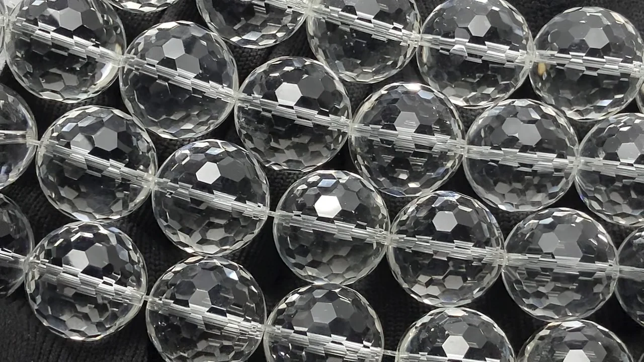 クリスタル（天然水晶） ラウンドカット18mm ｜天然石ビーズの卸問屋