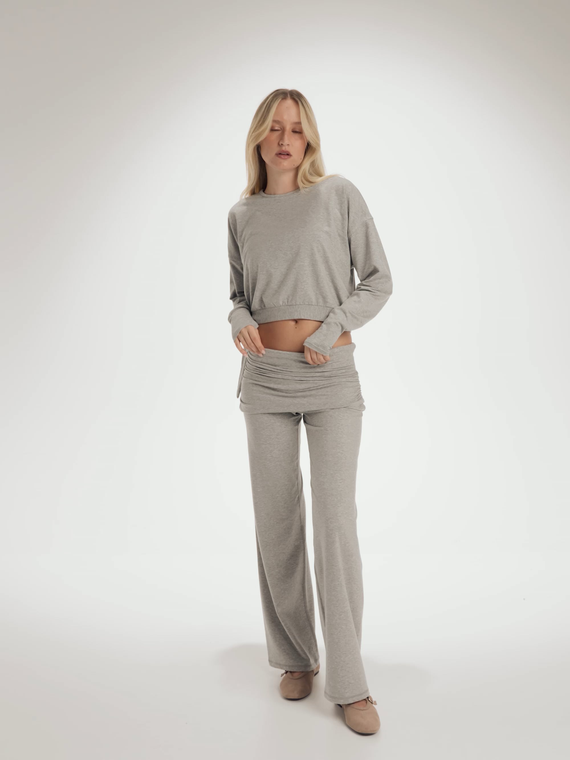 מכנסי יוגה רחבים מבד gaia