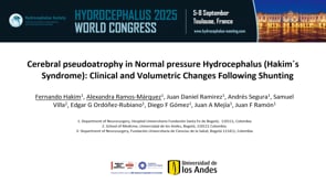 Cerebral pseudoatrophy in Normal pressure Hydrocephalus (Hakim's Syndrome):Clinical and Volumetric Changes Following Shunting-Fernando Hakim-Alexandra Ramos-Marquez