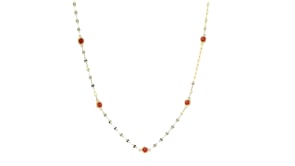 1.00 ct. t.w. Bezel-Set Garnet Station Necklace in 18kt Gold Over Sterling