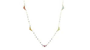 .60 ct. t.w. Bezel-Set Multi-Gemstone Station Necklace in 18kt Gold Over Sterling