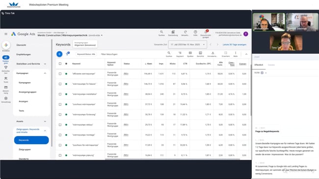 Negativ-Keywords richtig nutzen, PMAX-Kampagne down & CPCs explodieren, 2000€ Budget für nur 2 Leads & Keyword Probleme mit Michael Klein vom 10.11.25