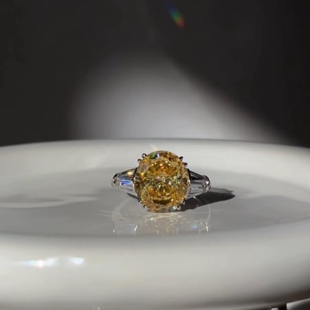 3.5CT OVAL CUT WITH DOUBLE TAPERED BAGUETTES F1302-CAN-CZ-14K