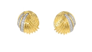 .20 ct. t.w. Diamond Knot Earrings in 18kt Gold Over Sterling
