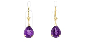 5.50 ct. t.w. Pear-Shaped Amethyst Earrings In 14kt Yellow Gold