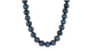 8.5-9.5mm Black Cultured Pearl Necklace with Sterling Silver