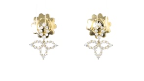 Roberto Coin .33 ct. t.w. Diamond Flower Earrings in 18kt Yellow Gold