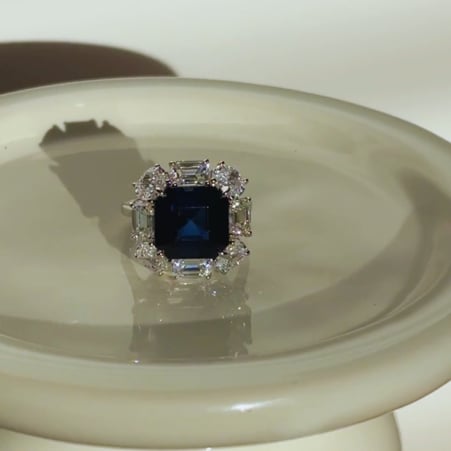 8ct Cushion Cut Ring (12 TCW) F1552-SAP-CZ-14KT