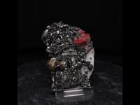 83595 - Rhodochrosite, Chalcopyrite