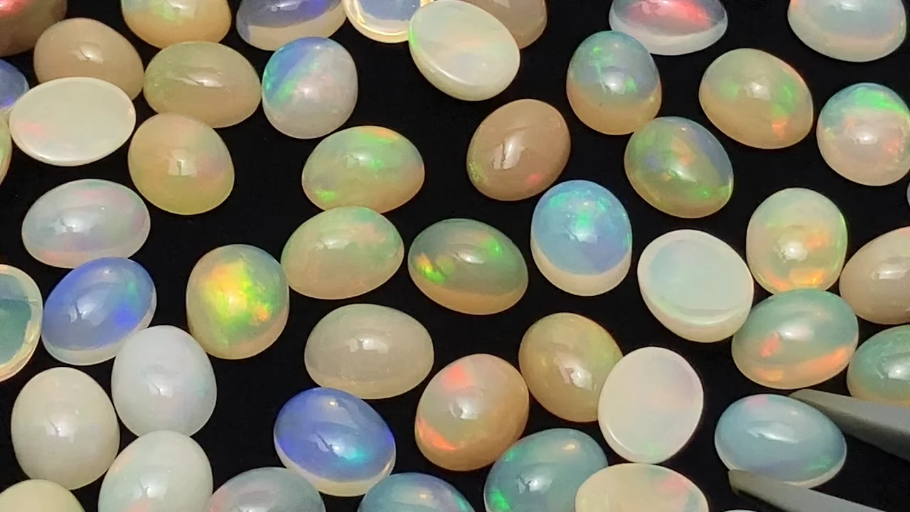 エチオピア産オパール オーバル カボション9×7mm 3個｜天然石ビーズの