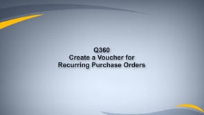 Create Vouchers for Recurring POs