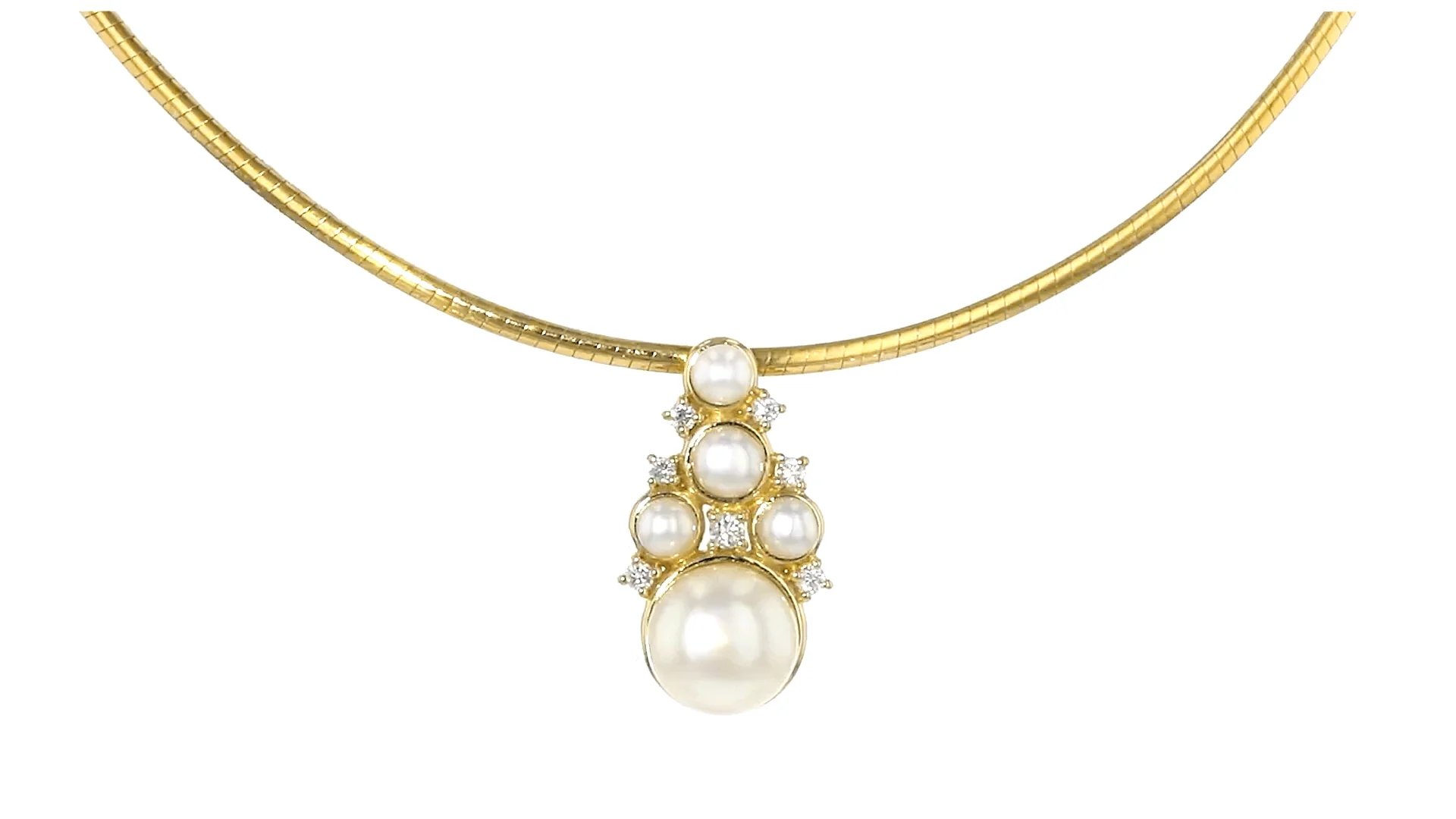 3.5-10mm Cultured Pearl and .20 ct. t.w. Lab-Grown Diamond Pendant