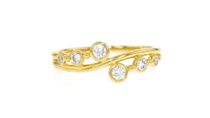 .25 ct. t.w. Lab-Grown Diamond Asymmetrical Wave Ring in 18kt Gold Over Sterling