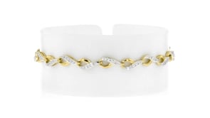 .72 ct. t.w. Diamond Loop-Style Link Bracelet in 18kt Gold Over Sterling