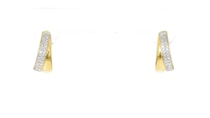 .15 ct. t.w. Diamond Double-Hoop Earrings in 18kt Gold Over Sterling
