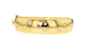 1.40 ct. t.w. Scattered Lab-Grown Diamond Bangle Bracelet in 18kt Gold Over Sterling