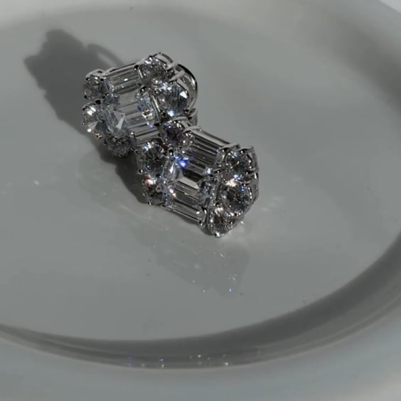 BAG W/ROUND EARRING - E65T/CZ