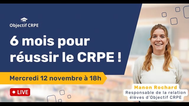 6 mois pour réussir le CRPE 2026 !