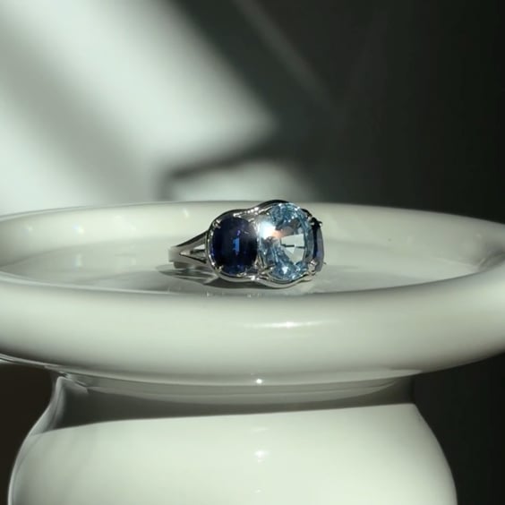 6CT CENTER WITH 2CT SIDES F728-SAP-AQ-SAP-14K