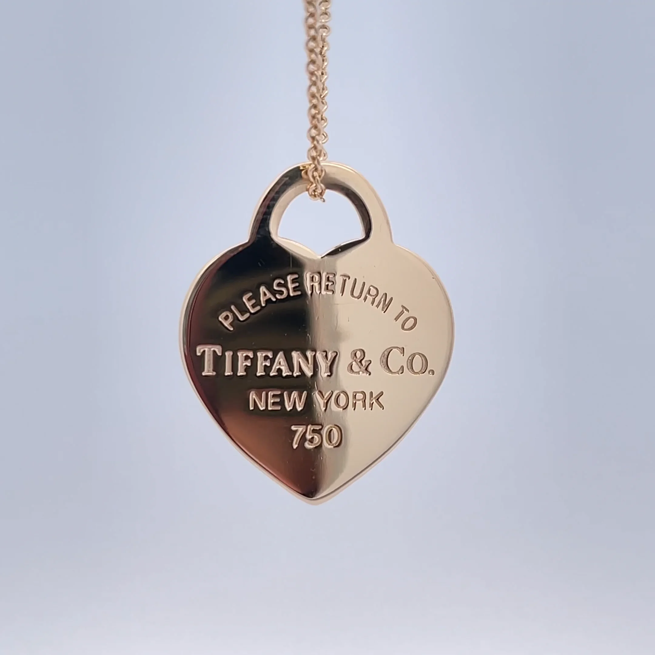 Tiffany & Co. Please Return to Tiffany Heart Tag Necklace 18K