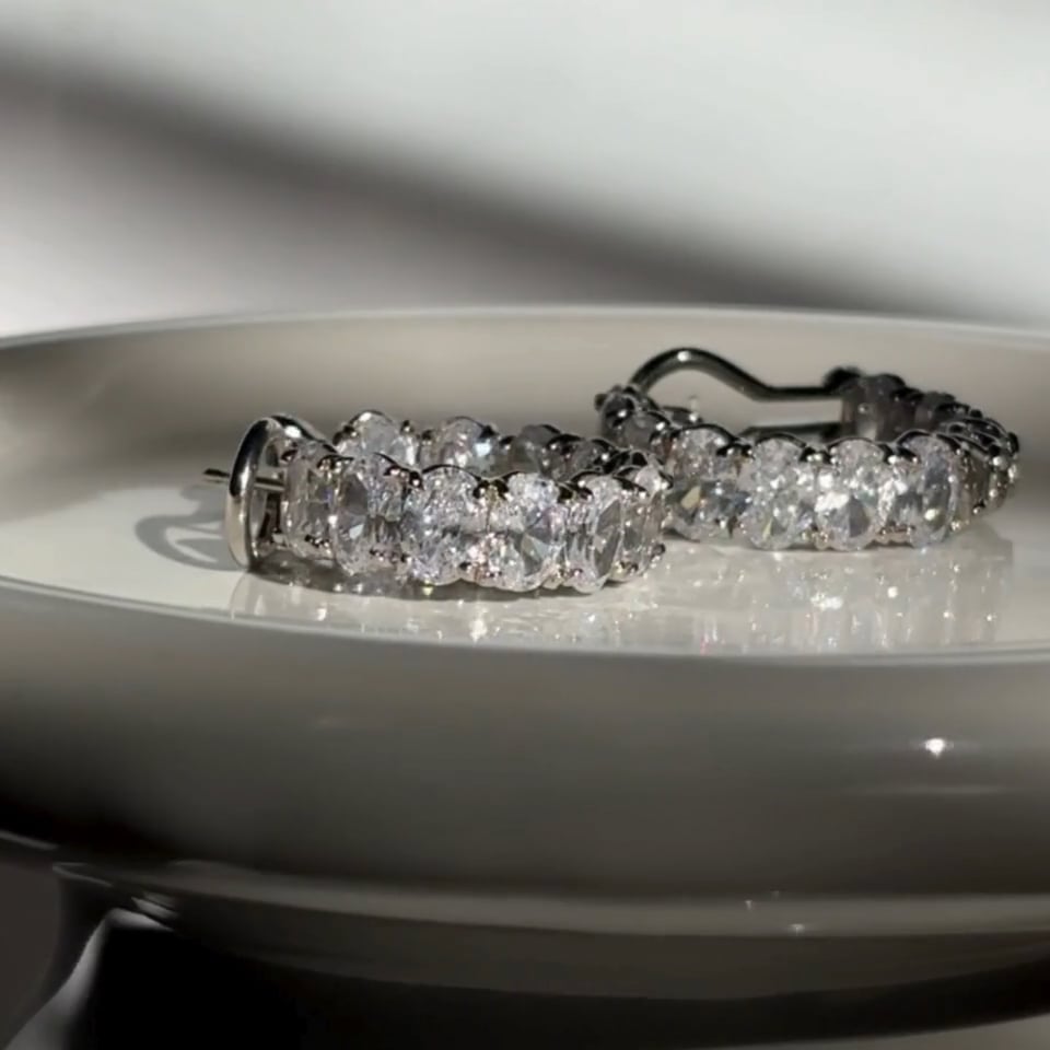 Oval-Cut Hoop Earrings (11 TCW)