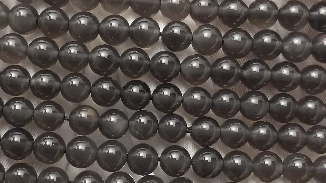 アイスオブシディアン（産地・メキシコ） ラウンド6mm 1連｜天然石