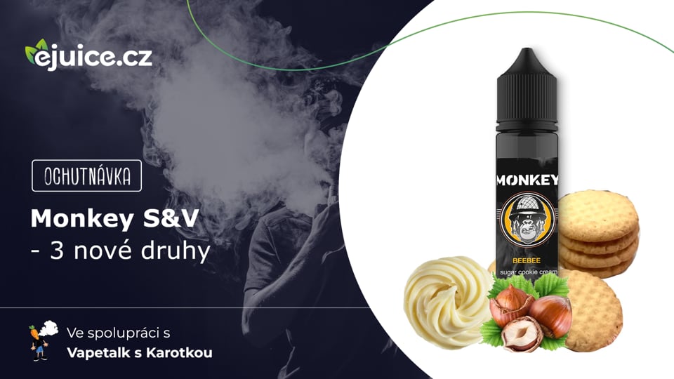 Příchutě Monkey S&V 3 nové druhy - ochutnávka (CZ)