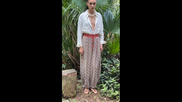 Calça India Bordado Argila 