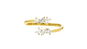 .33 ct. t.w. Multi-Shaped Lab-Grown Diamond Bypass Ring in 18kt Gold Over Sterling