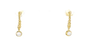 .25 ct. t.w. Lab-Grown Diamond Bubbly C-Hoop Earrings in 18kt Gold Over Sterling