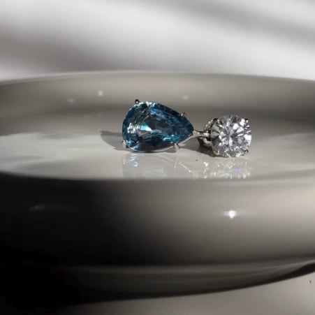 Aquamarine Teardrop Earrings