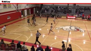 Charge called by Center when it appears offensive player steps on the foot of the defender.  Block or Charge?