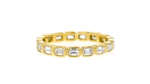 1.00 ct. t.w. Emerald-Cut Lab-Grown Diamond Eternity Band in 18kt Gold Over Sterling