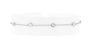 1.00 ct. t.w. Bezel-Set Lab-Grown Diamond Station Anklet in Sterling Silver