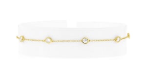 1.00 ct. t.w. Bezel-Set Lab-Grown Diamond Station Anklet in 18kt Gold Over Sterling