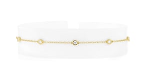.50 ct. t.w. Bezel-Set Lab-Grown Diamond Station Anklet in 18kt Gold Over Sterling